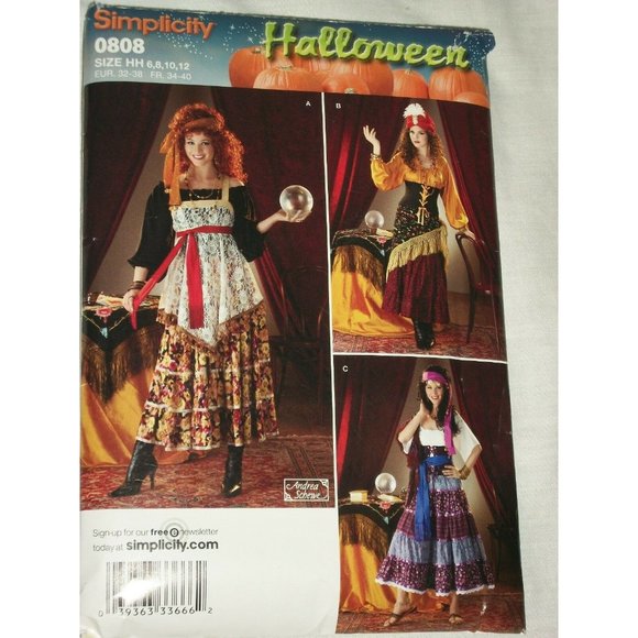 Simplicity Halloween Costume 0808 Gypsy Wench - Picture 2 of 6